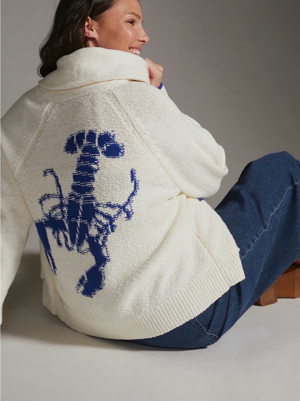 NWT Maeve Lobster Cardigan Sweater Size Medium - Picture 6 of 11